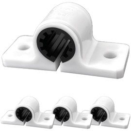 Kouei KFBS01B-5600 Vibration Proof Resin Saddle Band, 0.5 inch (12 mm), Pipe Strap, Fixing Hardware, Wiring Stop, Walls, Lightweight, DIY, 4 Pieces, White