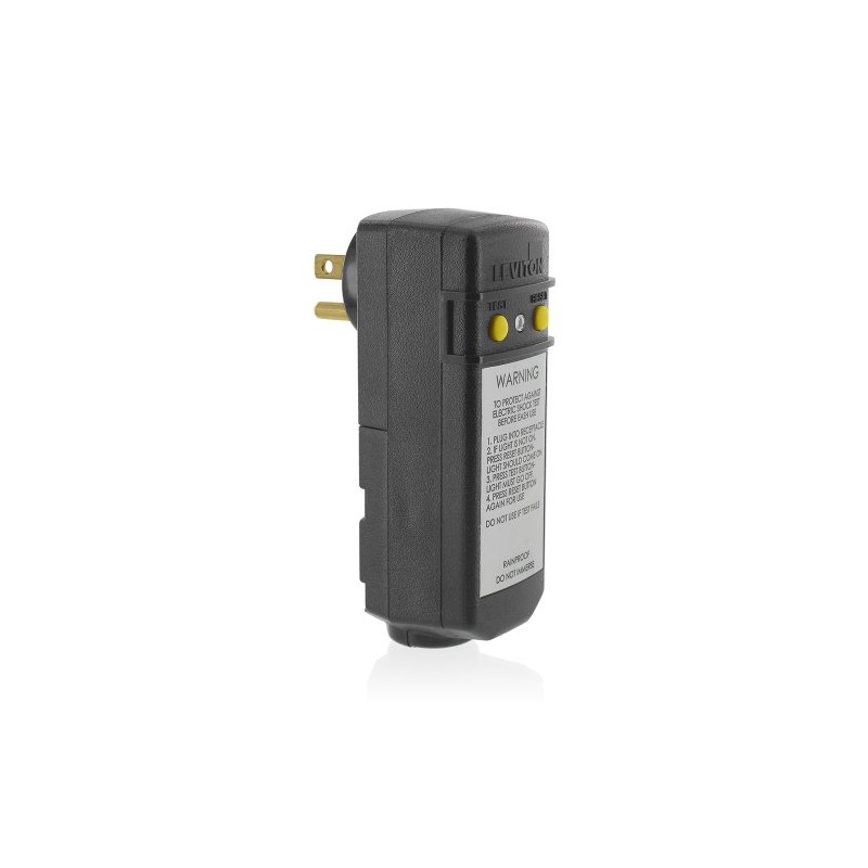 Leviton 16693 15-Amp, 120-Volt, Grounded, Compact Automatic Reset Right Angle