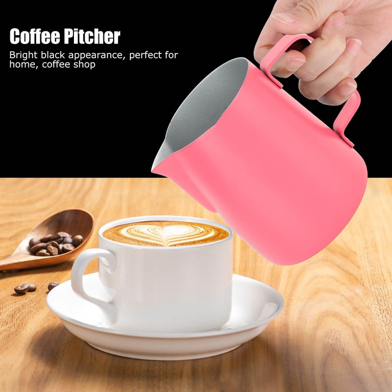 Milk Frothing Pitcher Stainless Steel 380ml Pointed Spout Milk Froth
