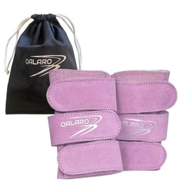 QALARO Suede Wrist Supports (Pair) with Bag | Gymnastics, Acrobatics, Cheer Adjustable Wrist Guards | Wrist Injury Prevention | Wrist Support Brace | Hand Wraps