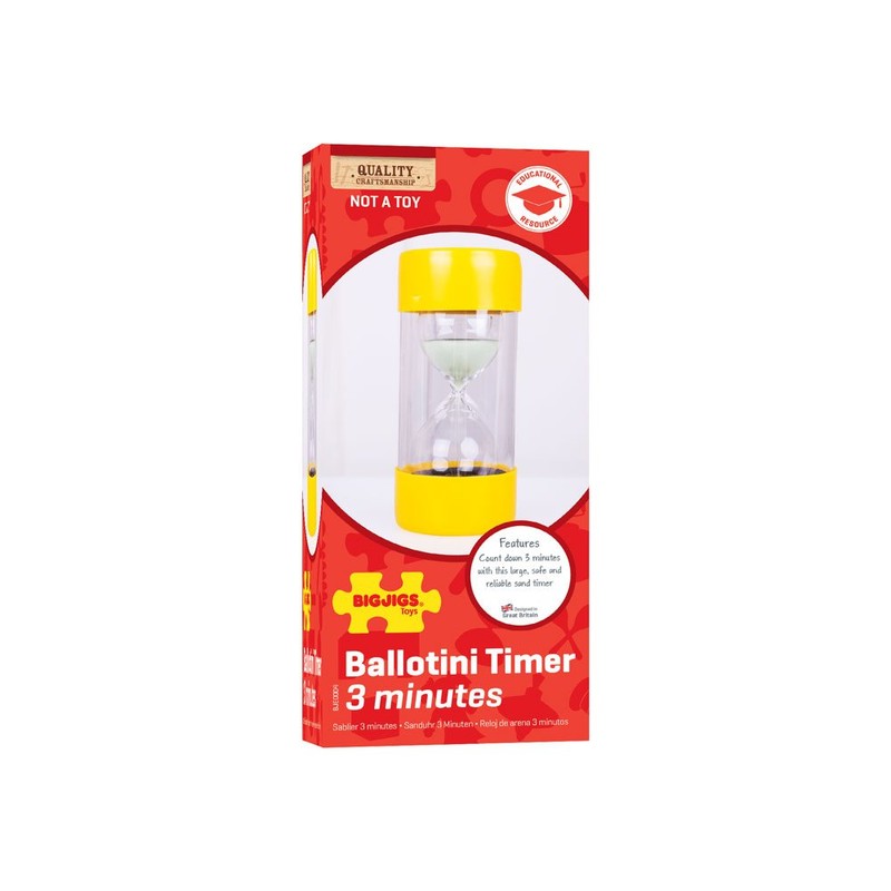 Bigjigs Toys 3 Minute Durable Ballotini Sand Timer Ideal for