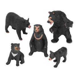 5pcs Black Bear Figure Toys Realistic Wild Animals Bear Action Figurine Model Ornament for Kids Boys
