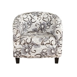 GOSTADY Club Chair Slipcover 2 Piece Tub Chair Slipcover Stretch Barrel Chair Covers Printed Armchair Covers Removable Sofa Cover Couch Furniture Protector Arm Chair Cover for Living Room 90