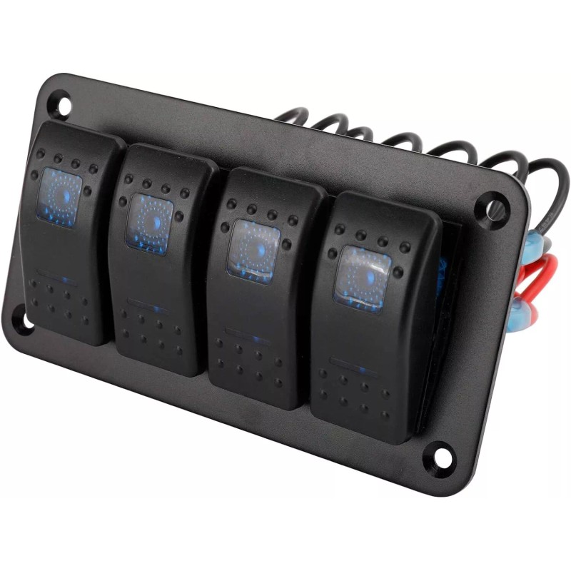 Amarine Made 12V 4 Gang Rocker Switch Panel Toggle Switch