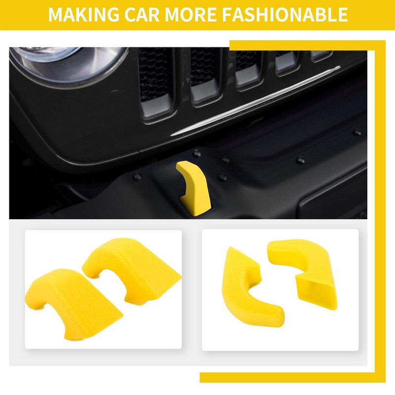 SQQP Bumper Tow Hook Covers 2Pcs Fit for 2007-2018 Jeep