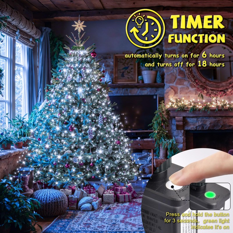 cshare Christmas Tree Lights, 280LED Christmas Lights for Tree with