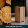 KITCHENDAO Magnetic Knife Block without Knives, 360° Rotatable Acacia Wood