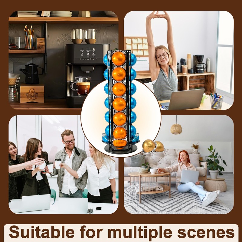 Worbic Coffee Pod Holder Compatible With 28 Nespresso Vertuo Pods,