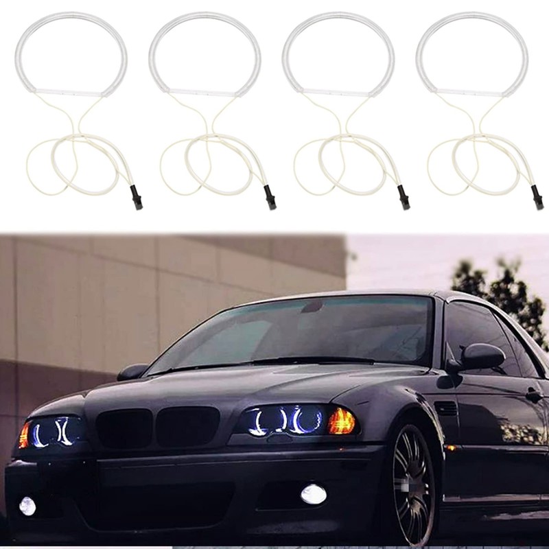 jingfei 4Pcs White Headlight CCFL LED Angel Eyes Kit Ring