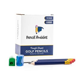 Short Triangle Pencils For Kids - Small Triangular Pencils with Erasers and Sharpeners, Golf Pencils for Children, 72 Pack (Navy Blue)