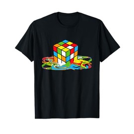 Melting Cube Math Speedcubing Lovers Boys Mens T-Shirt