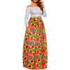 Afibi Women African Printed Maxi Skirt Flared Skirt A Line
