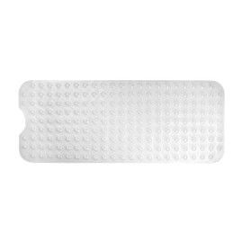 Tcbelosion Bath Tub Shower Mat,Non Slip Machine Washable Bathroom Mat,Suction Cups and Drain Holes for Easy Cleaning,39.56 X 15.75 Inches(Transparent)