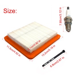 17211-Z8B-901 Air Filter Replacement with 2Pcs Fuel Filter Spark Plugs for Honda GCV160LAO GCV190LA GC190LA HRR216 HRB216 HRB217 HRC216 HRS216 HRT216 HRX217 HRZ216 Lawn Mower