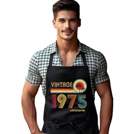 DCG PRINTWEAR 50th Birthday Apron – Born in 1975 Gift for Men – Funny and Unique 50 Year Old BBQ or Kitchen Present