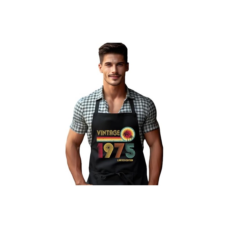 DCG PRINTWEAR 50th Birthday Apron – Born in 1975 Gift