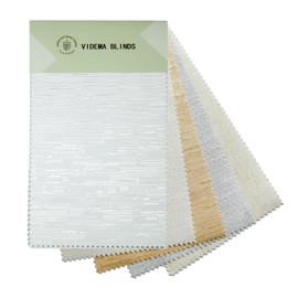 VIDEMA Motorized Roller Shade Fabric Samples (Blackout Blinds, Fabric Samples（Jacquard White,Beige,Coffee,Striped Grey,Linen Beige）)
