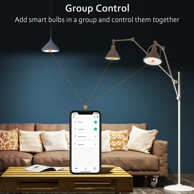 Peteme Smart WiFi Light Bulbs, Led RGB Color Changing Bulbs