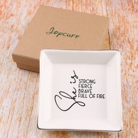 JoycuFF Motivational Women Gifts Inspirational Birthday Thanksgiving Day Christmas Gifts for Best Friends Mom Sister Niece Trinket Dish Tray Jewelry Ring Holder