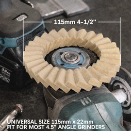 SI FANG 115mm Felt Sanding Disc, Wool Polishing Disc, Very Fine Abrasive Polishing Discs for Angle Grinder, Upgraded T27 with 28 Grids, Fast Heat Dissipation, Pack of 5