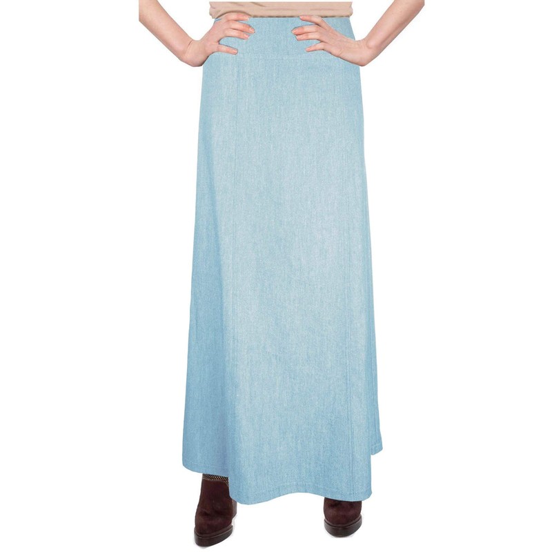 Baby'O Falda básica larga al tobillo elástica para mujer, Azul