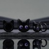 COOEAR Black Cat Ear Gauges, Unique Cartoon Ear Plugs, Stainless