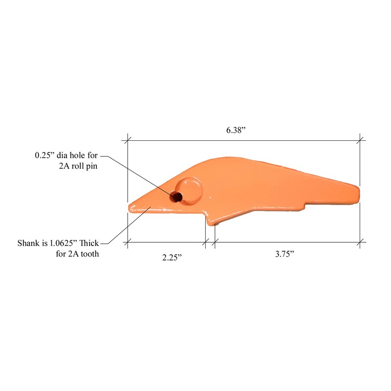 Weld-on Flush Mount 2A Bucket Shanks, 2520-2A, Takes 2A Series