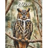 2026: Large Monthly Calendar Planner – Watercolor Great Horned Owl