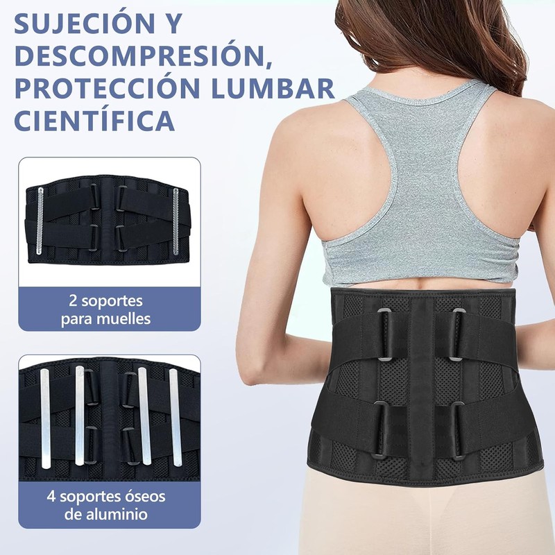 Soporte Lumbar para Hombre y Mujere,faja Lumbar de Doble Compresi?n