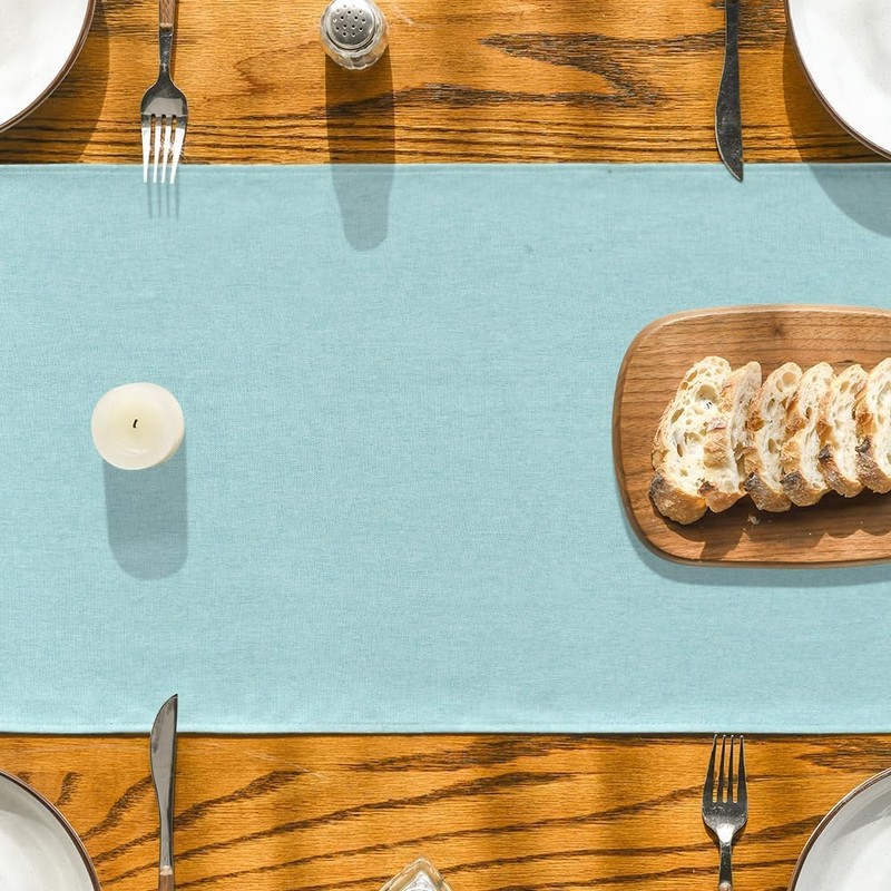 Artoid Mode Light Blue Table Runner, Seasonal Fall Winter Machine