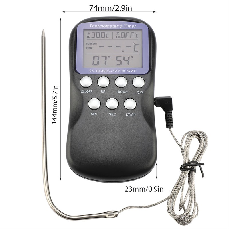 Digital Wired Barbecue BBQ Meat Oven Electronic Thermometer Grill Cooking
