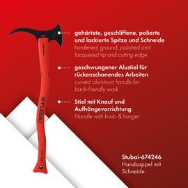 Stubai Professional Forestry Tools Hand Sappie (Axearoon Regular) Made in Austria 674246, red