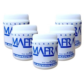 5 Bálsamo Mafra Crema 120gr, Refrescante, Relajante, Masaje, Piel, con Mentol y Eucalipto.