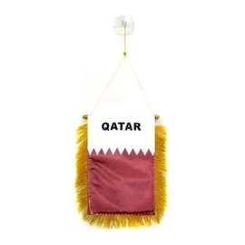 AZ FLAG AZ FLAG - Wimpel Katar - 15x10 cm - Staat Katar Mini Flagge 10 x 15 Cm - Auto Pennant Spezielle Auto