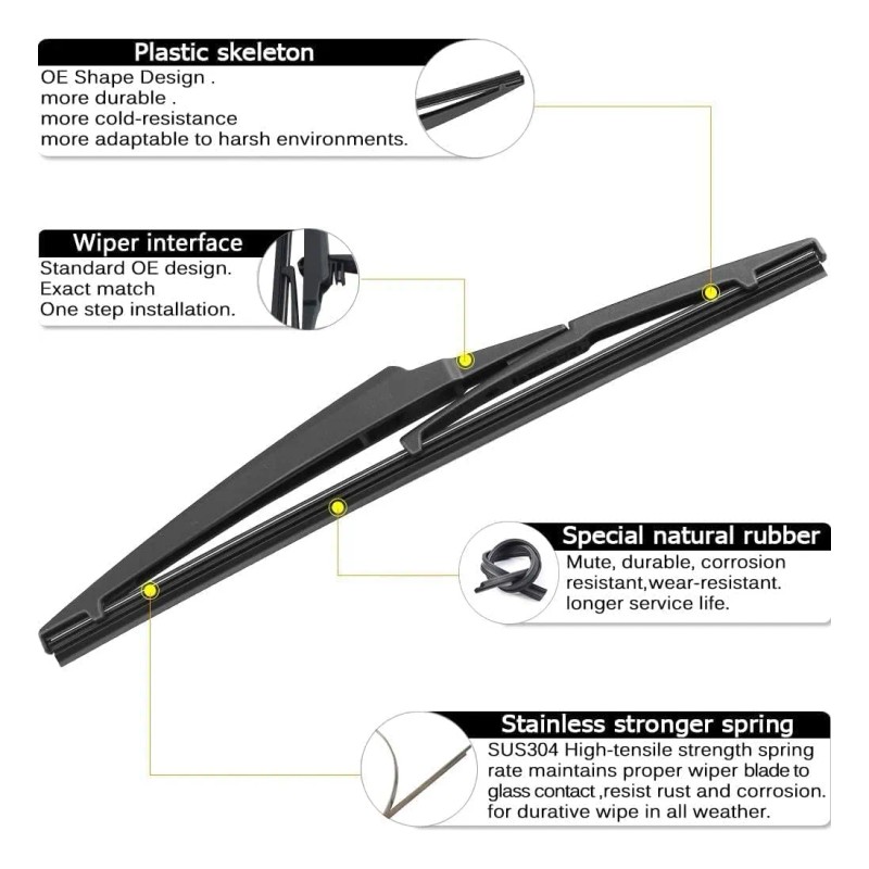 Limpiaparabrisas Toyot. Highlander 26/12 Pulgadas (3 Unidade Negro
