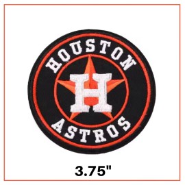 Unbranded Houston Astros Blue Baseball Embroidered Iron on Patch, 3.75"