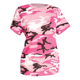 Rothco Women's Long Length Camo T-Shirt - Stylish and Comfortable Camouflage Fashion, Pink Camo, L