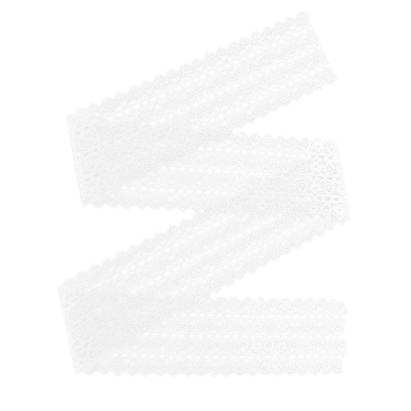 White Lace 10 Yards 6cm/2.3in Wide Ribbon Trim Flower Pattern