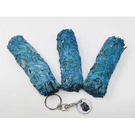 Nag Champa Sage Smudge Sticks (3 Pack) with JRose Trolley Coin Keyring | Aromatic Cleansing, Meditation, and Home Purification Set