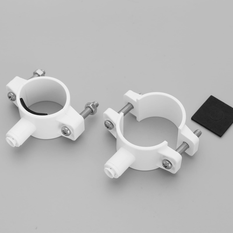 YINETTECH 2PCS White Drain Saddle Valve Clamp 1/4" Quick Connect