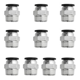 XINMEIWEN 10pcs 1/2" NPT Male Thread 12mm Pneumatic Push Fit Air Fittings PC12-N4