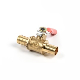 Brass Ball Valve 6-12mm Barbed Shut Off Valve Hose Connector Adapter for Water Gas Oil (Pack of 1)