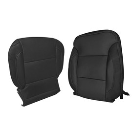 Zieichy Driver Side Top & Bottom PERF Leather Seat Cover Black Compatible with Chevy Silverado Yukon Sierra 2015, 2016, 2017, 2018, 2019