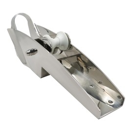 Jecoupoon 316 Stainless Steel Marine Bow Anchor Roller with pivoting Dual Roller 16.5'' Hinged Self-Launching Bow Anchor Roller