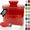 PriorityChef Butter Crock with Lid with Water Line, Ceramic French