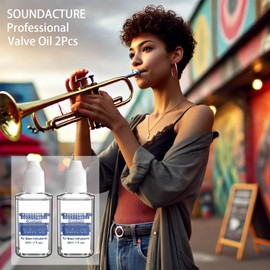2PCS SOUNDACTURE Brass Valve Oil for Trumpet, Trombone, Tuba & Baritone – Premium Synthetic Valve Lubricant, 2-Pack for Smooth Action, Long-Lasting Performance & Easy Application