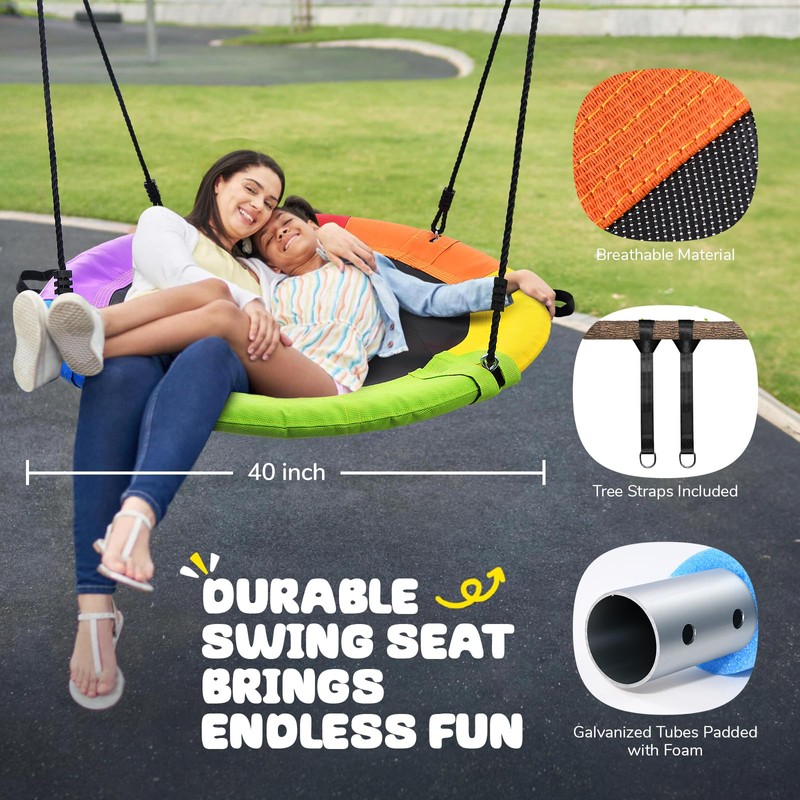 Trekassy 700lb 40" Saucer Tree Swing for Kids Adults Outdoor