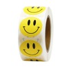 Hcode Happy Face Paper Stickers, 1 Inch Yellow, 500 Pieces
