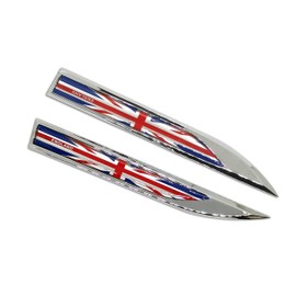 PTDecals One Pair Metal UK GB England United Kingdom Emblem Badge National Flag Sticker Graphic Decals for Universal Auto Motorcycle Skirts Trunk Sides