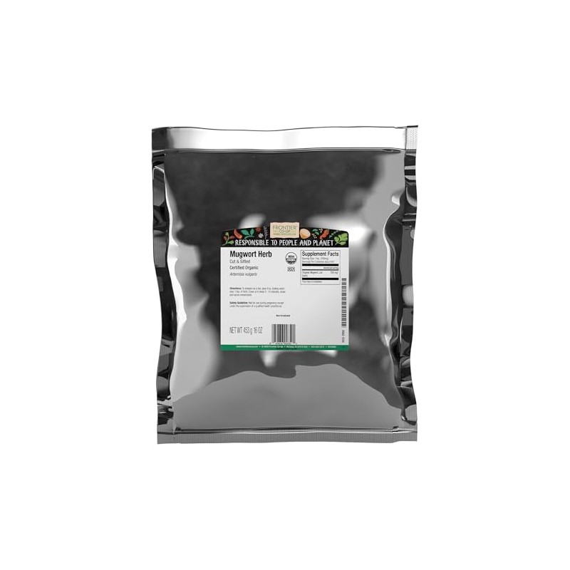 Frontier Bulk Mugwort Herb, Cut & Sifted, CERTIFIED ORGANIC, 1